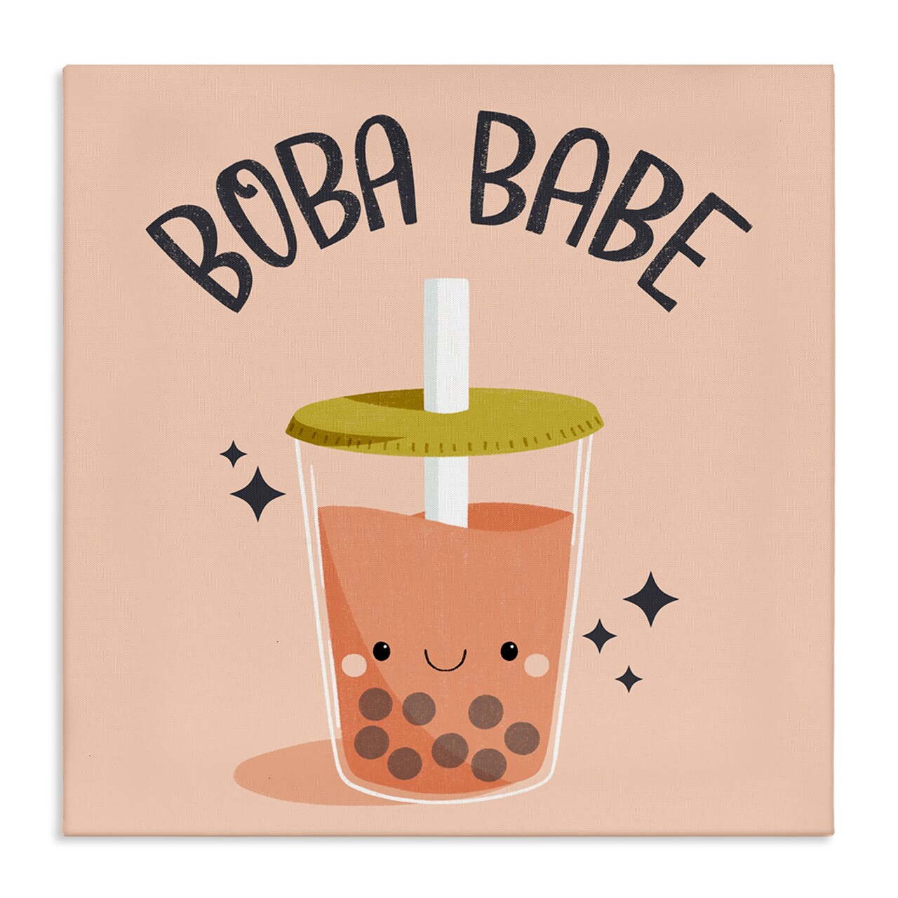 Stupell Industries Boba Babe Bubble Tea Canvas Design by Sarah Hickman